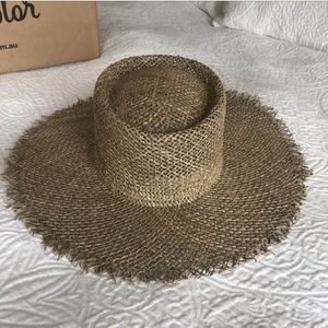 Lack of Color Sunnydip Fray Boater, NEW